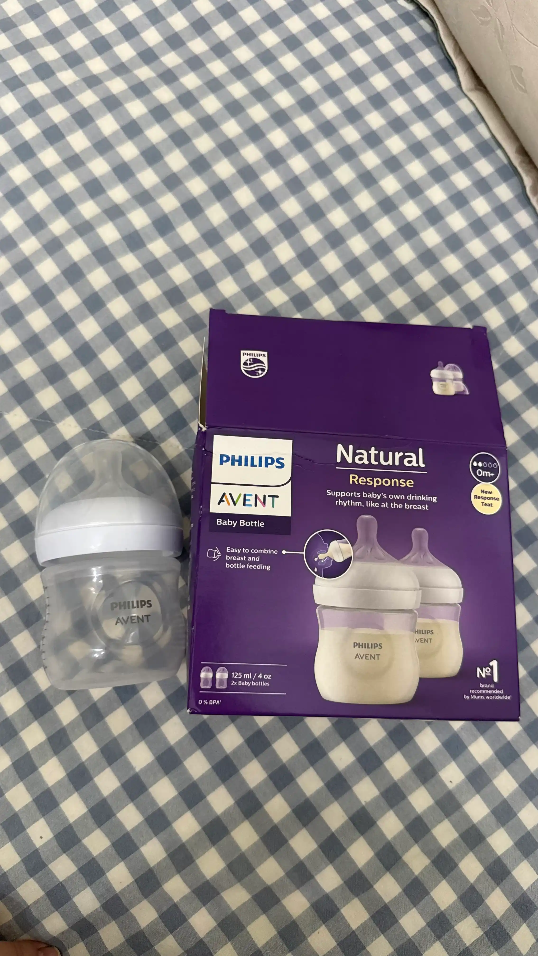Bolalar shisha plastik Philips Avent Response, 125 ml, 0+ oy, 2 dona