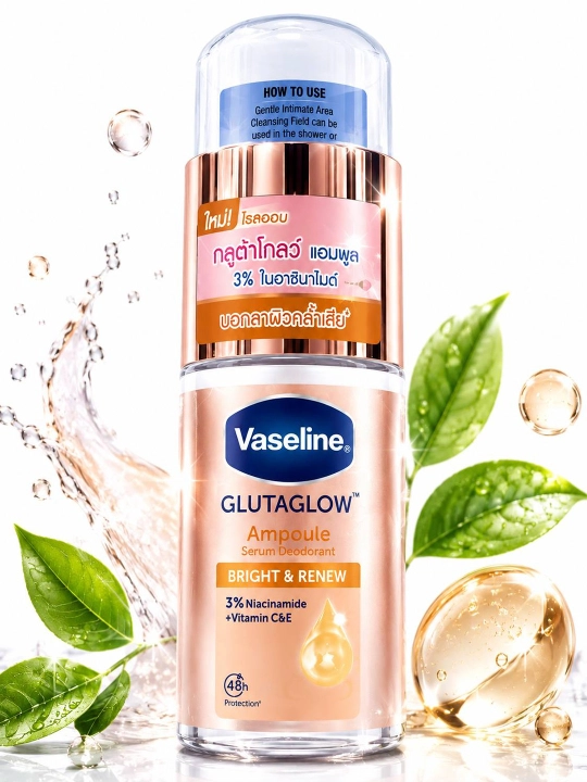 Vaseline GlutaGlow Ampoule Bright & Dry qo'ltiq osti serum-deodoranti, 50 ml