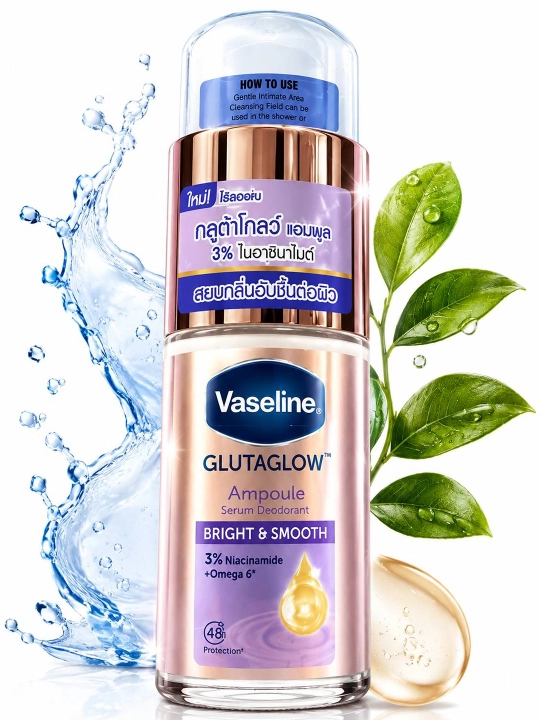 Vaseline GlutaGlow Ampoule Bright & Dry qo'ltiq osti serum-deodoranti, 50 ml