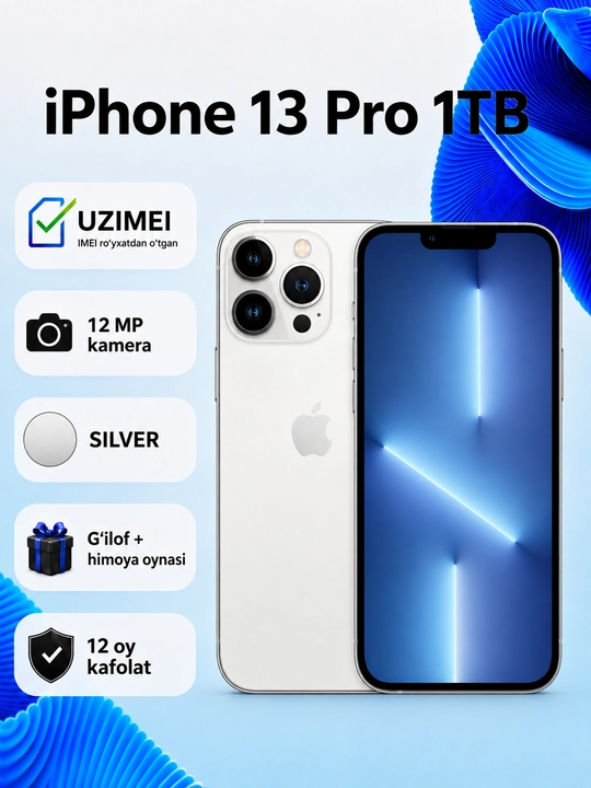 Apple iPhone 13 Pro —  процессор A15 Bionic, Face ID, SIM + eSIM зарегистрированы