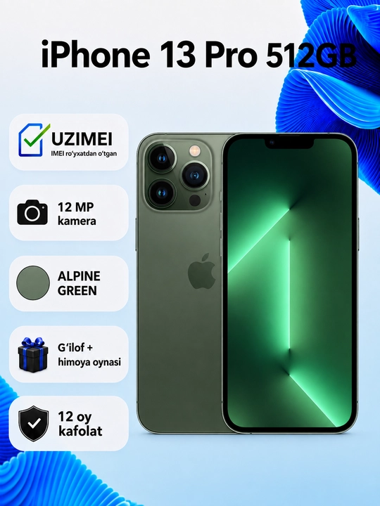 Apple iPhone 13 Pro —  процессор A15 Bionic, Face ID, SIM + eSIM зарегистрированы