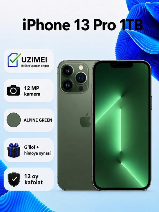 Apple iPhone 13 Pro —  процессор A15 Bionic, Face ID, SIM + eSIM зарегистрированы