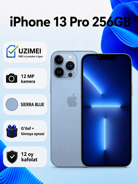 Apple iPhone 13 Pro —  процессор A15 Bionic, Face ID, SIM + eSIM зарегистрированы