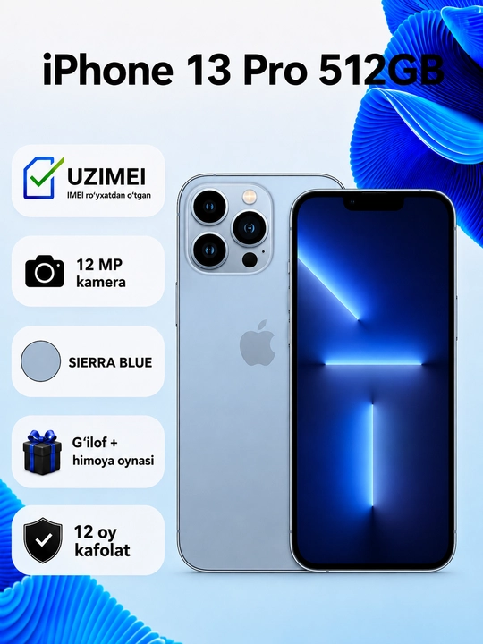 Apple iPhone 13 Pro —  процессор A15 Bionic, Face ID, SIM + eSIM зарегистрированы