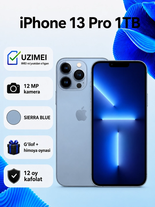 Apple iPhone 13 Pro —  процессор A15 Bionic, Face ID, SIM + eSIM зарегистрированы
