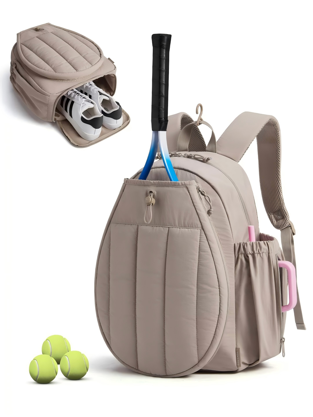20 litr tennis ryukzagi, raketka himoyasi, poyabzal bo'limi, tennis, badminton, piklbol - 