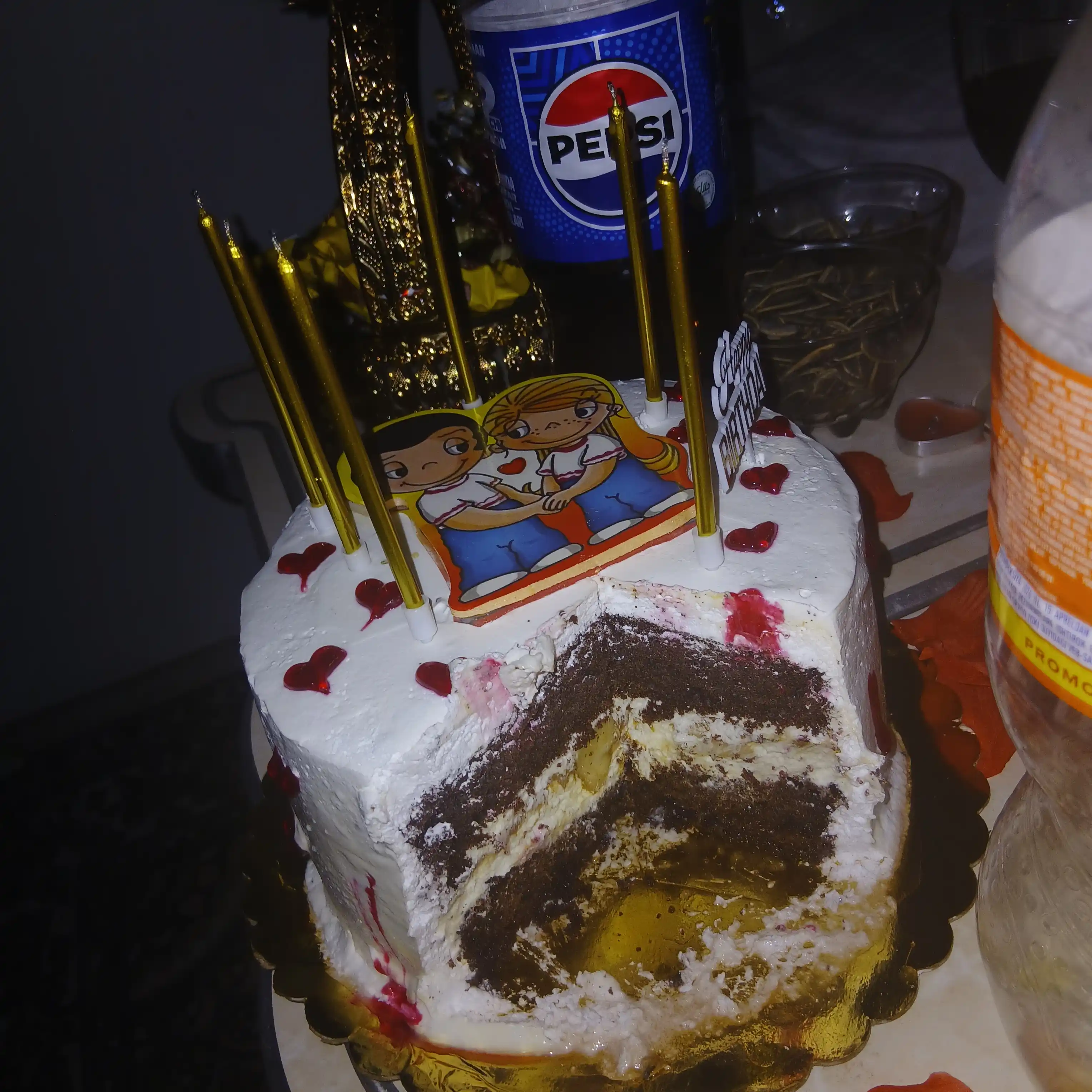Свечи для торта Happy Birthday набор 6 шт с декоративным элементом Happy Birthday