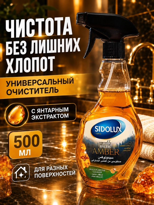 Sidolux universal tozalash vositasi, uy va yuzalar uchun tozalovchi sprey, 500 ml - 