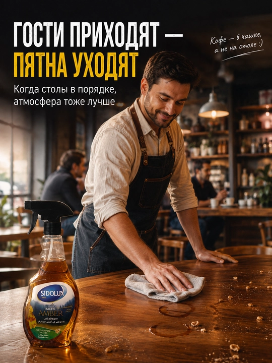 Sidolux Baltic Amber универсальное чистящее средство, спрей для уборки поверхностей, 500 мл