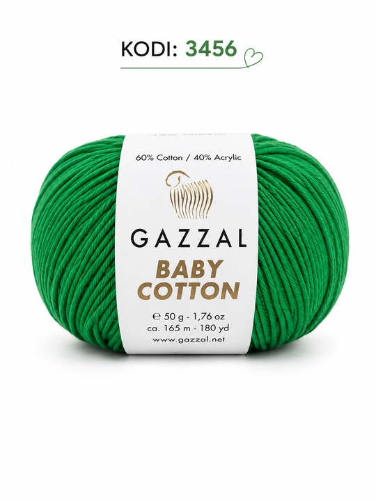 Gazzal Baby Cotton - мягкая детская трикотажная нить, 100% хлопок, 50 г