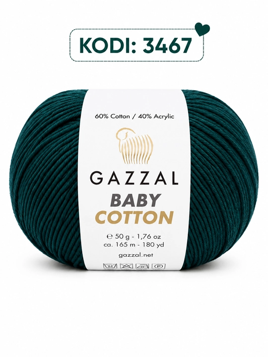 Gazzal Baby Cotton - мягкая детская трикотажная нить, 100% хлопок, 50 г