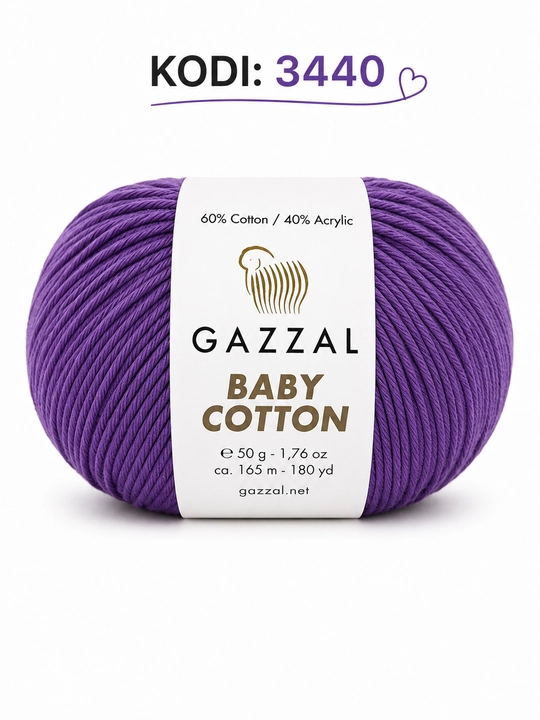 Gazzal Baby Cotton - мягкая детская трикотажная нить, 100% хлопок, 50 г
