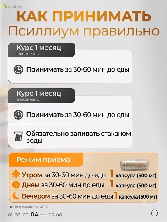 Псиллиум, 60 капсул, для пищеварения