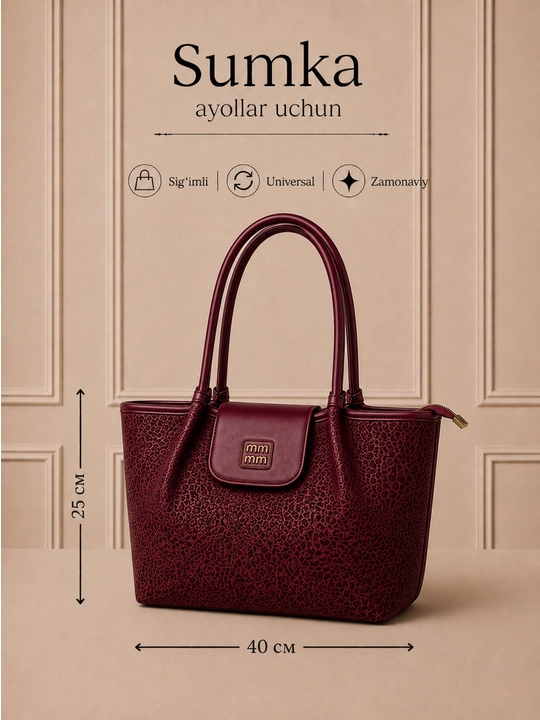 Klassik ayollar sumkasi yelkaga osib taqiladigan (Crossbody), kundalik foydalanish, Ixcham - 