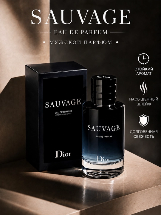 Мужской парфюм Sauvage Eau de Parfum — выразительный аромат для стильных мужчин 100мл - 