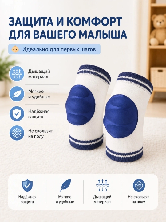 Наколенники детские для ползания, защитные наколенники для детей - 