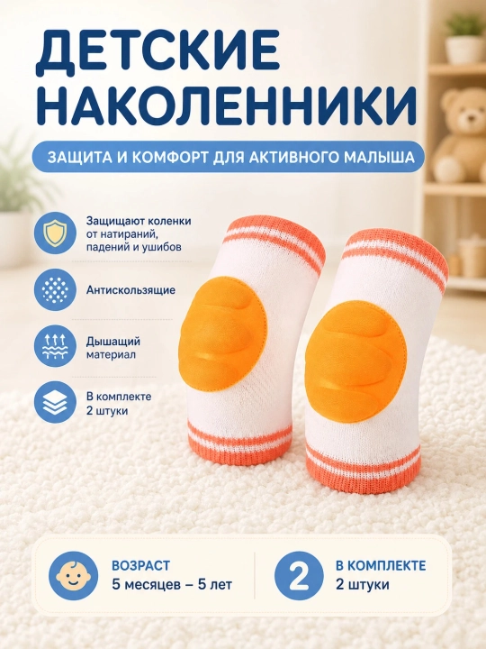 Наколенники детские для ползания, защитные наколенники для детей - 