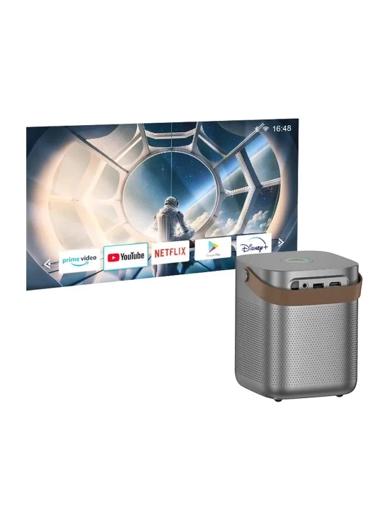 HOCO DT4 – portativ HD 720P proyektor, Android 13, Wi-Fi, Bluetooth 5.1, kulrang
