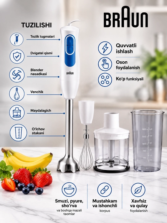 Braun MQ30202MWH botma blenderi