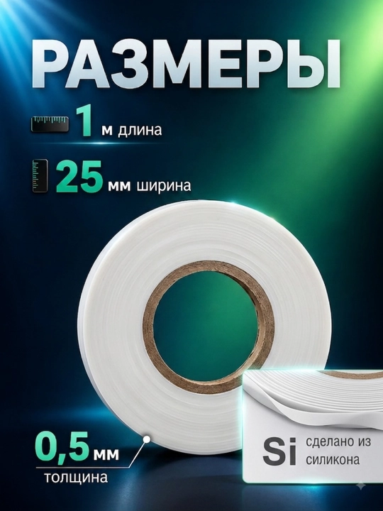 Izolyatsion oq lenta silikon, o‘z-o‘ziga yopishuvchi ERA PRO PROSS25, 25 mm x 1 m, qora