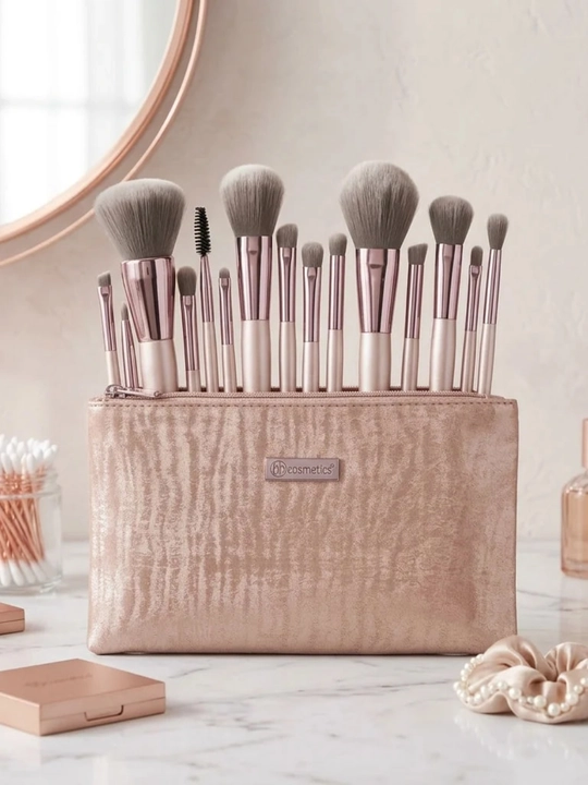 Набор кистей для макияжа BH Cosmetics Lavish Elegance в косметичке, 15 шт