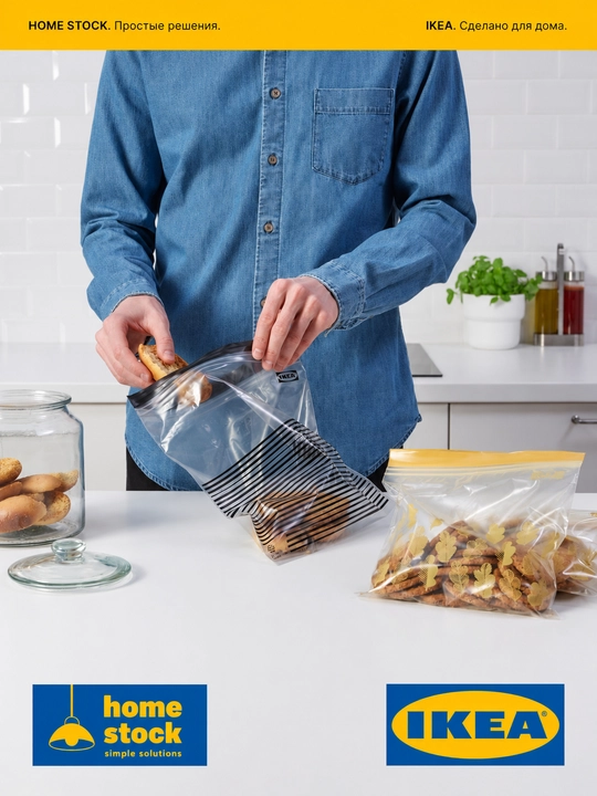 IKEA ISTAD многоразовые зип пакеты для хранения продуктов