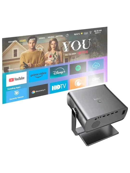 Smart proyektor HOCO DT5 1080p Android, avtofokus, Wi-Fi 2.4/5G, Bluetooth 5.0, Full HD