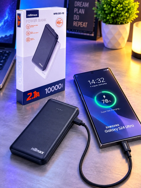 Powerbank 10000 мАч, 2,1 А NILLMAX NPB 001-10 USB-зарядное устройство, внешний аккумулятор - 