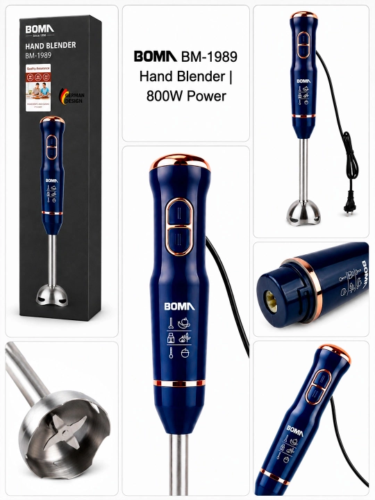 Qo'l blenderi 4 in 1, quvvati 300-1000W BOMA, ko‘p funksiyali blender, metall pogrujnoy