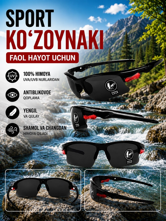 Haydovchilar uchun quyoshdan himoyalovchi, yaltirashga qarshi ko‘zoynak