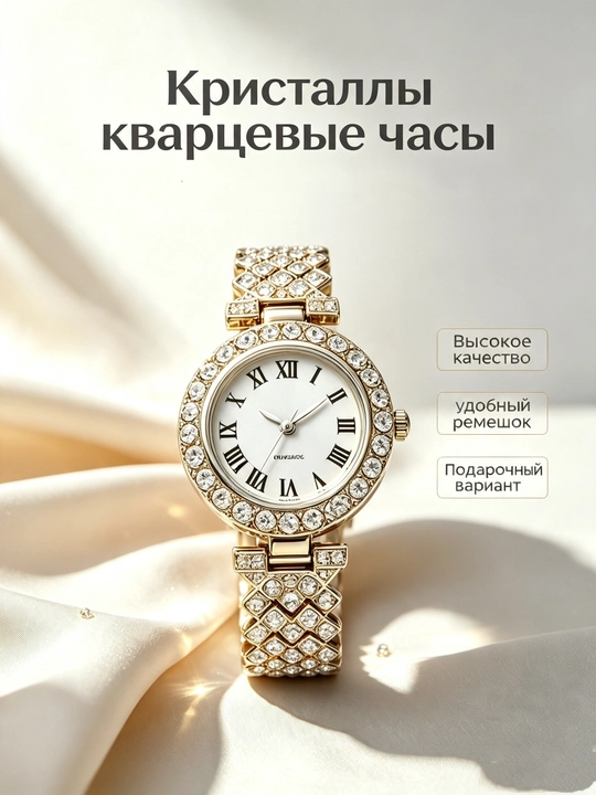 Ayollar uchun kvarts soati, klassik, past darajadagi hashamat - 