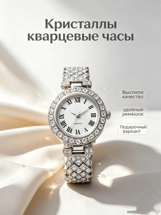 Ayollar uchun kvarts soati, klassik, past darajadagi hashamat - 