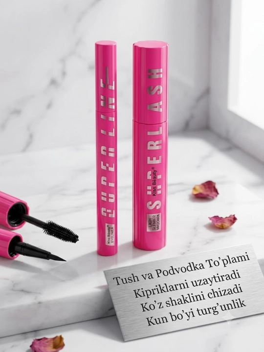Makiyaj toʻplami Kiss Beauty 1+1 tush va podvodka to'plami