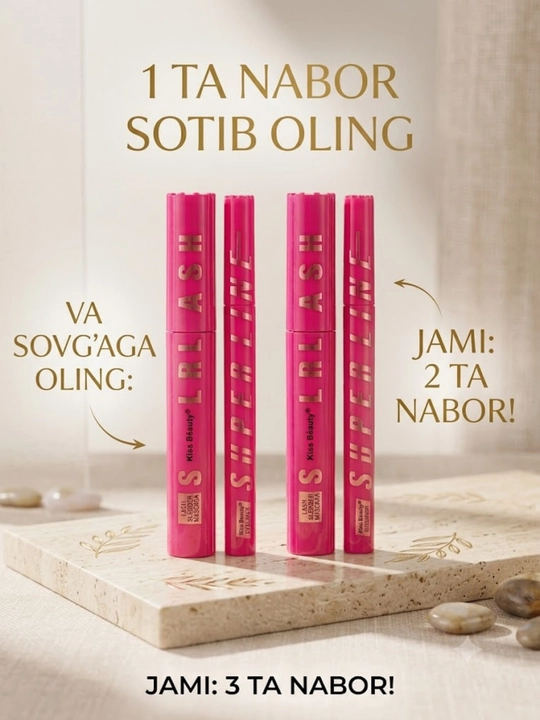Makiyaj toʻplami Kiss Beauty 1+1 tush va podvodka to'plami