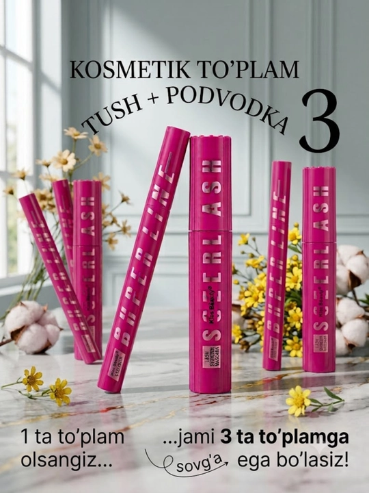 Makiyaj toʻplami Kiss Beauty 1+1 tush va podvodka to'plami