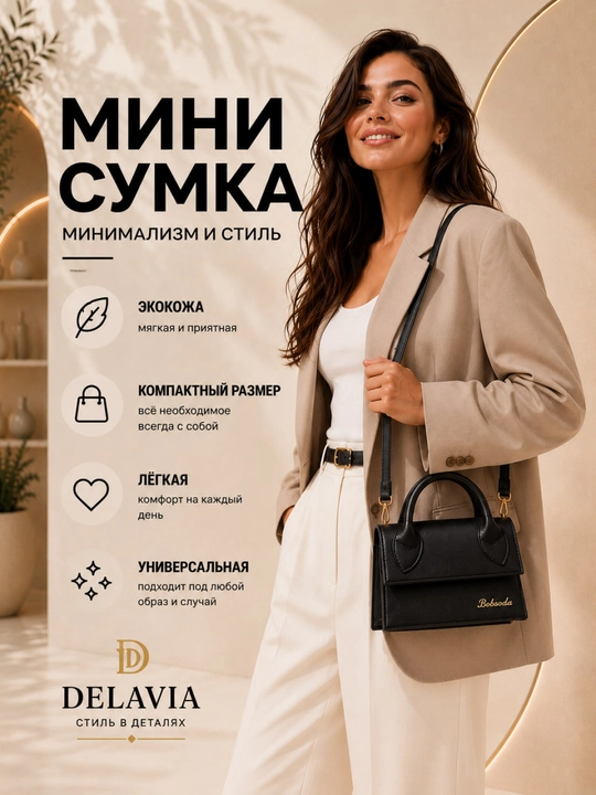 Ayollar uchun mini sumka, eko charm, yelkaga osiladigan kross-bodi, kichik qo‘l sumkasi