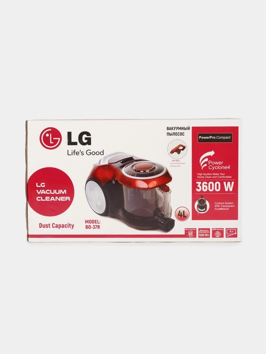 Пылесос LG PowerPro, 3600W, без мешка, 4 л, HEPA фильтр