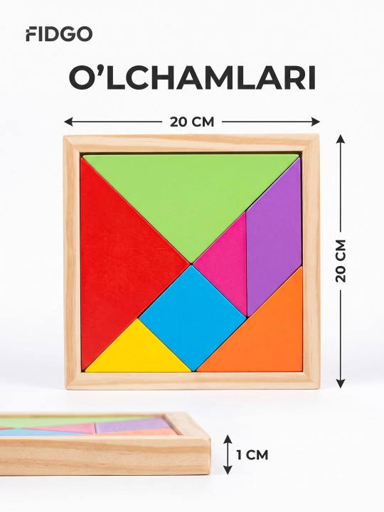 Tangram FIDGO, geometrik shakllar bilan rivojlantiruvchi boshqotirma