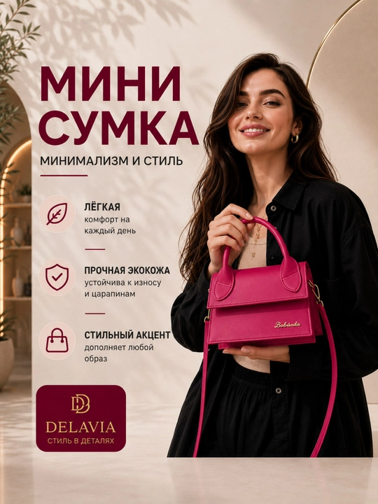 Ayollar uchun mini sumka, eko charm, yelkaga osiladigan kross-bodi, kichik qo‘l sumkasi