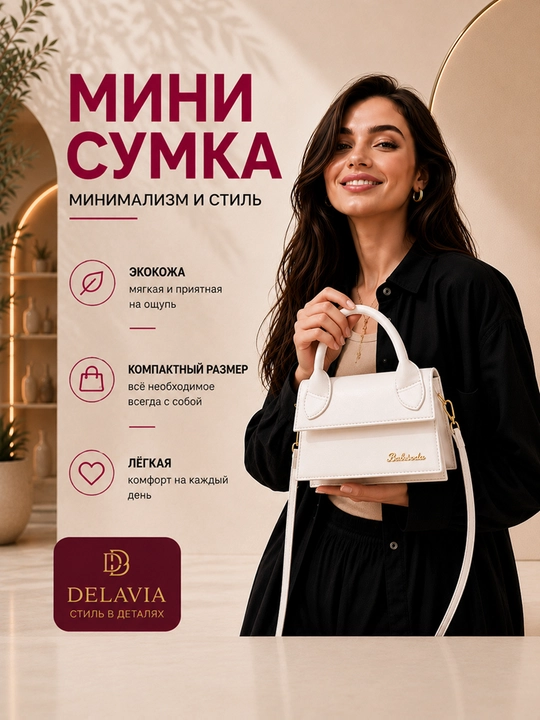 Сумка женская мини через плечо, кросс-боди из экокожи, маленькая сумочка с ручкой