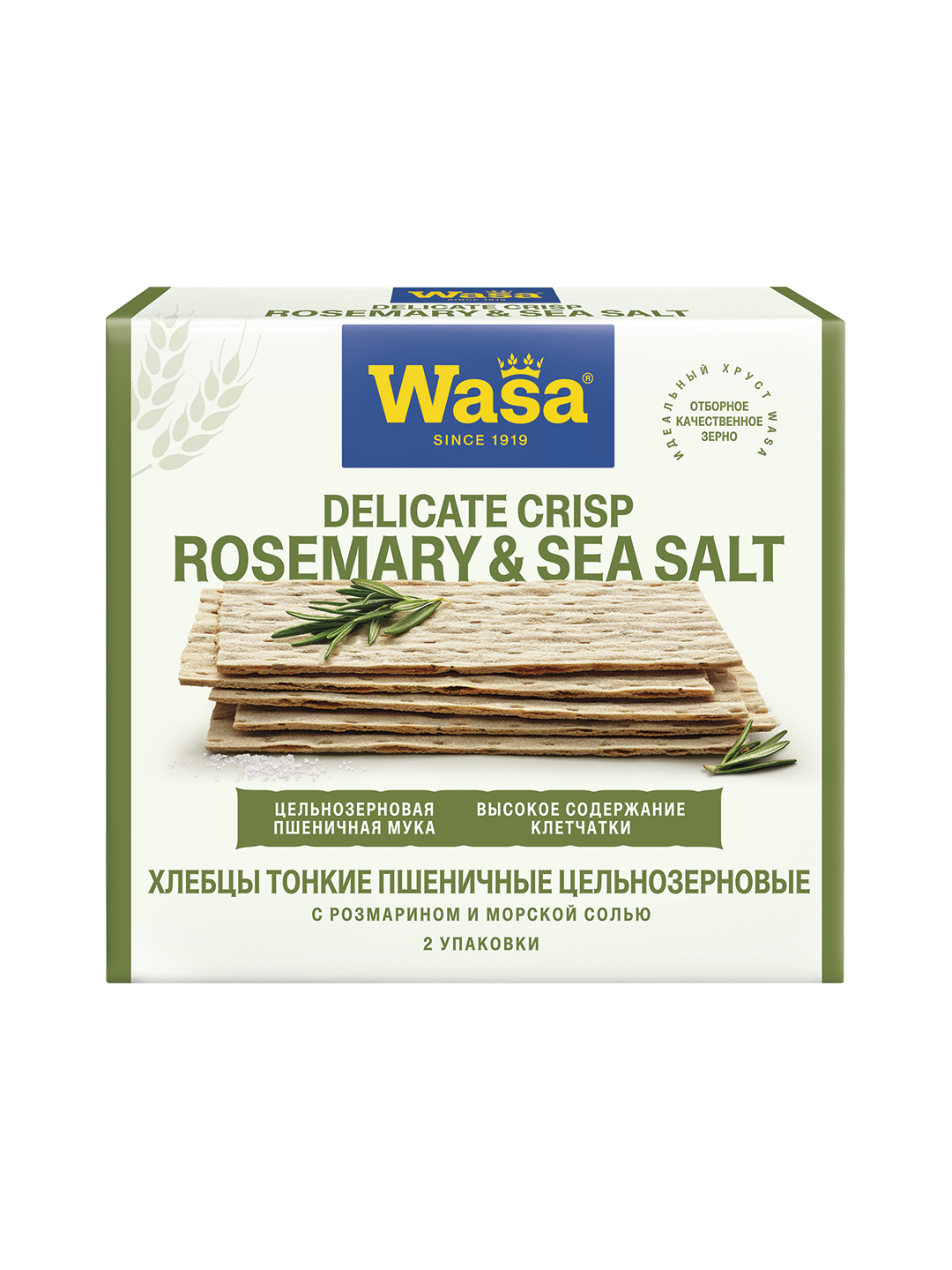 Wasa Delicate Crisp rozmarin va dengiz tuzli butun donli nonchalar, 190 g - 