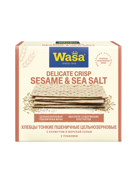 Wasa Delicate Crisp kunjut va dengiz tuzli butun donli nonchalar, 190 g - 