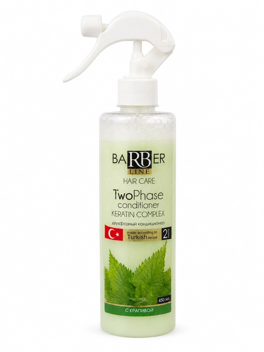 Двухфазный спрей-кондиционер для волос Barber Line Keratin Complex, аромат розы, 450 мл