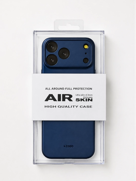 IPhone 17 ProMax uchun Kzdoo ultra yupqa mat himoya g'ilofi 0.3 mm, chidamli, AirSkin Case