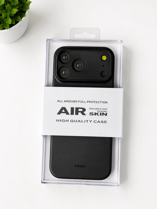 IPhone 17 ProMax uchun Kzdoo ultra yupqa mat himoya g'ilofi 0.3 mm, chidamli, AirSkin Case