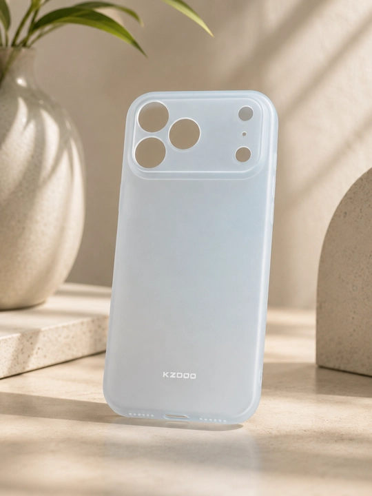 IPhone 17 ProMax uchun Kzdoo ultra yupqa mat himoya g'ilofi 0.3 mm, chidamli, AirSkin Case