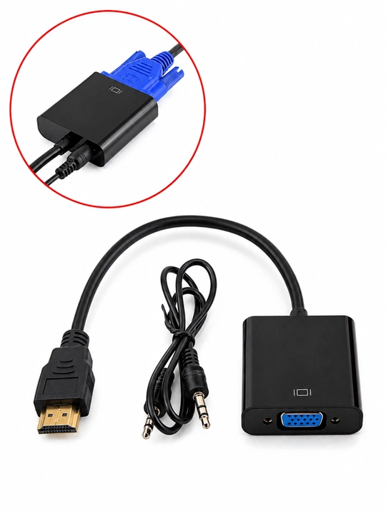 HDMI-VGA адаптер, с аудиокабелем, надёжное решение для монитора и других устройств