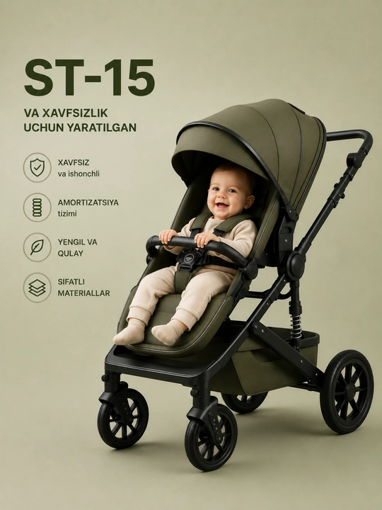 Kolyaska 2 in 1 ST-15 lyulka va  blok bolalar aravachasi - 