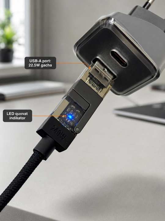 Зарядное устройство 4 в 1 Turbo: быстрая зарядка, кабель Type-C и Lightning