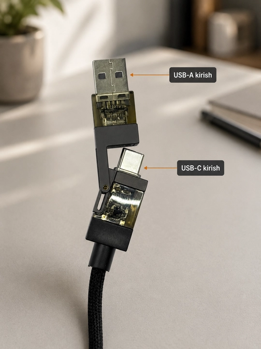 Зарядное устройство 4 в 1 Turbo: быстрая зарядка, кабель Type-C и Lightning